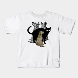 dogs and black cat Kids T-Shirt